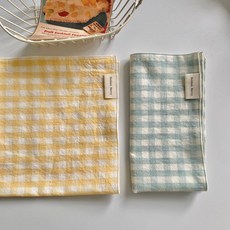 패브릭덮개 전자레인지 커버 체크테이블매트 촬영소품, 8.연노랑, 1개, 40*30