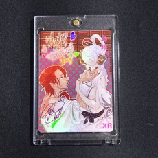 海賊王 四皇香克斯 世界歌姬烏塔鐳射閃卡 DIY收藏卡牌 藝術收藏品, 1個, 香剋斯烏塔單張送卡磚