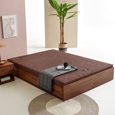 퍼보 컬러 (확장형)황토볼 판재 퀸 Q 침대 디자인 보료, 그레이Q