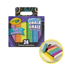 크레욜라 워셔블 야외용 분필 글리터 24색 252819