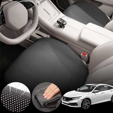 혼다 시빅 1.6d 차량용 초슬림 통풍 시트 커버 블랙 2개 세트