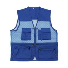 낚시조끼 메쉬 조끼 초경량 통풍 작업조끼 레저 등산 다용도 XL 블루, 낚시조끼 메쉬 조끼 초경량 통풍 작업조끼 레저 등산 다