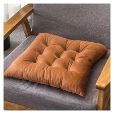 의자 방석 메모리폼 방석 두꺼운 방석 4 개의 두꺼운 패딩 쿠션 세트 넥타이와 의자 좌석 패드 세트 사각형 격자 라인 의자 패드 식당 의자 정원 주방 사무실 학교 40x40cm에, Brown