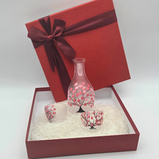 잔집사 벚꽃잔 이쁜 소주잔 사케잔 도쿠리세트 선물세트 피규어포함, 1세트, 잔2개 + 술병1개