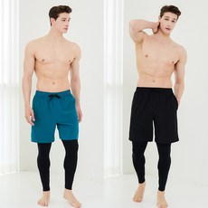 베이직엘르 남성 9부 워터레깅스 일체형 비치반바지 BEM-X923