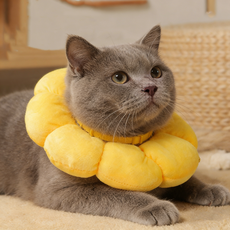 방수 엘리자베스 칼라 경량형 펫 목보호대 긁힘 방지 핥기 방지 중성화 보호커버, 1개, yellow