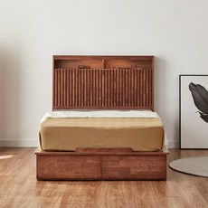 WG-벨루틴 아일랜드 어슬립 SS 서랍 침대프레임, 월넛,내추럴