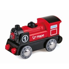 德國 Hape 復古電動小火車，安全無毒材質，激發孩子想像力與創造力, 1個, 紅色