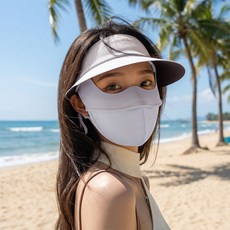마술사 일체형 자외선차단 마스크 모자 쿨 스포츠 골프 마스크, 1개, 라이트 그레이