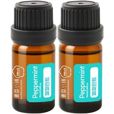 1+1 천연 100% 아로마 오일 에센셜 만향소포 PETA 비건 아로마테라피, 2개, 10ml, 페퍼민트 에센셜오일