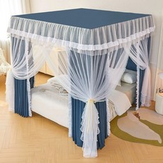 모기장 침대 커튼 방한 캐노피 침대 레이스