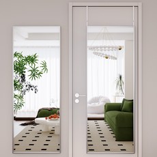 뷰티피크 문걸이 전신거울 40*125cm, 실버