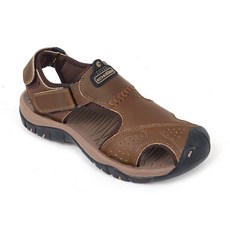 ECHOROBA 真皮高彈力男士戶外徒步機車涼鞋ER0800