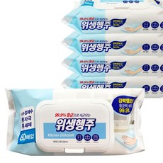 샤인 위생행주 80매 x(5개) 물티슈 엠보싱 일회용행주, 5개