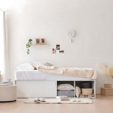 동서가구 소이 빅 슬라이딩 통큰 수납침대 SS 프레임 단품 방문설치, 올화이트