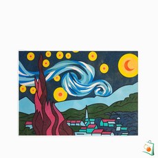 OS 데코샌드아트 색모래 명화시리즈 중 별이 빛나는 밤 모레아트 공예용모래
