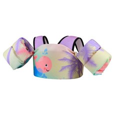 2-6歲寶寶救生衣浮力衣手臂圈，兒童游泳裝備，安全舒適，游泳輔助，多重保護，學習游泳必備, 肩帶款粉色鯨魚, 1個