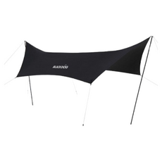 BLACKDOG 六邊型弧邊黑膠天幕 550cm 黑化系列 露營天幕 防紫外線 防水防曬 輕量化天蓬, 黑膠單地布-(550x293)(無桿)