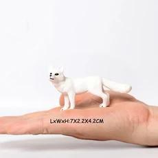플라스틱 펭귄 북극곰 눈부엉이 늑대 액션 피규어 북극 동물 남극 세트 장난감, Arctic fox-2