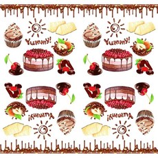 TS 食物主題蝶古巴特餐巾紙，DIY拼貼藝術紙，多款圖案選擇，激發手作創意, 1個, 33x33 四格圖