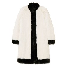 트윈셋 투톤 페이크 퍼 코트