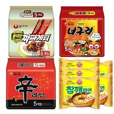 [천지라면] 참깨세트 인기봉지라면 4종 20개입 (짜파게티5 참깨라면5 너구리5 신라면5) 라면스프 1세트