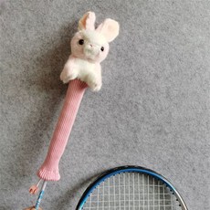 통통한 토끼 인형 보호 핸들 손잡이 그립커버 라켓 핑크 배드민턴, 1개, F. 핑크 셔틀콕