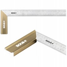 SOLA 專業用直角尺 不鏽鋼刻度 鋁合金握柄, 1個, SRB200