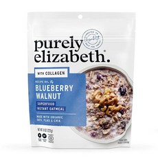 Purely Elizabeth 블루베리 월넛 슈퍼푸드 오트밀 파우치 226.8g(8온스) (226.8g(8온스) 백) 콜라겐 글루텐 프리 유기농 귀리, Purely Elizabeth, 블루베리 월넛, 슈퍼푸, 1개