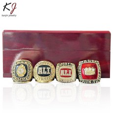 阿裏拳王拳擊冠軍戒指套裝4枚組 (1974 1978 2000 2016) 球迷週邊生日禮物, 單個戒指帶盒,11號, 1個