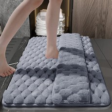 발등 세척 특허 뒷면 타월소재+초고흡수 발매트 욕실/발코니용 미끄럼방지 백링 (발 올려 닦기 OK), 그레이