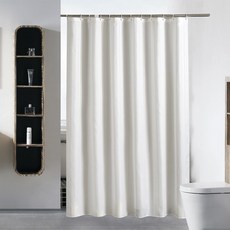 샤워커튼.샤워커텐 패브릭 샤워커튼 욕실 방수 무지 화이트 솔리드