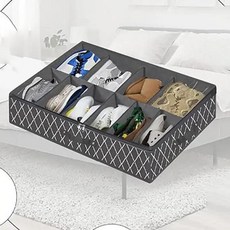 옷장 침대 신발 보관 상자 접이식 케이스 가방 아래 홈 조직, 색상: 2. Dark Gray, 1개