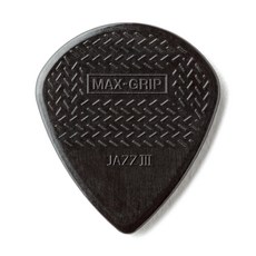 Jim Dunlop Max-Grip Jazz III Stiffo Pick 1.38MM - 6 Pack, 검은색, 6팩