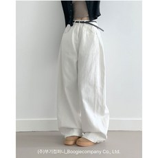 부기샵 베러 사이드 핀턱 밑단 스냅 비조버튼 코튼 와이드핏 롱팬츠