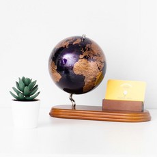 【SkyGlobe】5吋金屬紫英文版地球儀附名片底座 - 屋外生活系列