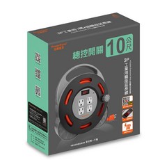 包爾星克 總控開關延長線 10米 工業用輪座 耐用 保固一年, 1個, 3P/1開4插/TX4AF310