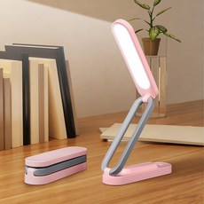 H HNMA HN 접이식 LED 스탠드 램프 눈보호 USB 충전형 데스크 클립 겸용 테이블 핑크 화이트 설날 미니 스탠드 조명 봄맞이 선물 근로자의 날 하마, 분홍색