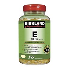 Kirkland Signature E 180 毫克軟膠囊, 500 件, 1個, 500顆