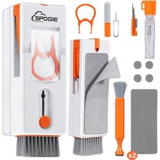 11-in-1 키보드 청소 키트 노트북 키트 브러시 청소기 휴대폰/이어버드/카메라 렌즈/컴퓨터용 전자 다기능 도구 파란색라이트 블루, Orange, 1개