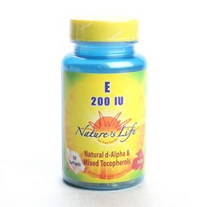 Nature's Life 維生素E 200IU軟膠囊, 50顆, 1罐