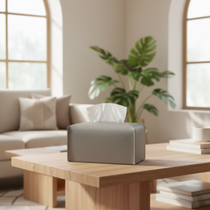 다용도 케이스 가죽 티슈케이스 휴지 커버 직사각형, 그레이