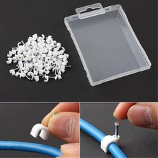 중형 케이블 선정리 클립 100P 홀더 타공 못 0.6cm 고정 전선 공장 사무실, 1개