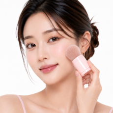 로멀리 메이크업 블러셔 브러쉬, 1개, 핑크