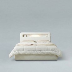 토쏘쏘 저상 패브릭침대 프레임 헤드보드 호텔식 부부 기능성원단 슈퍼싱글 퀸 더블 킹 라지킹 국내제작, T802-1PU가죽-크림