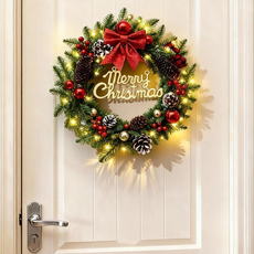 YGGDRAVA 크리스마스 원형 클래식 리스 카페 현관 소품