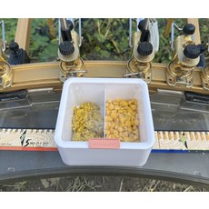 투인원 떡밥그릇 민물 낚시 떡밥통 미끼 밑밥 통 그릇 붕어 중층 내림 바닥, 1개, 화이트