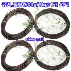 갈색 분재철사 굵기 중량 (500g/1kg) 1개선택 /와이어공예철사/식물지지대고정, 5mm, (500g-1개)