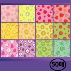 퐁포잇 우주색종이 별자리 은하수 하늘 행성 색종이, 12색, 과일, 50매입