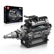 금형 킹 10171 LSX454 V8 엔진 전동 시뮬레이션 모델 드라이브 빌딩 블록 자동차 부품 장난감 선물, 03 10205-733PCS